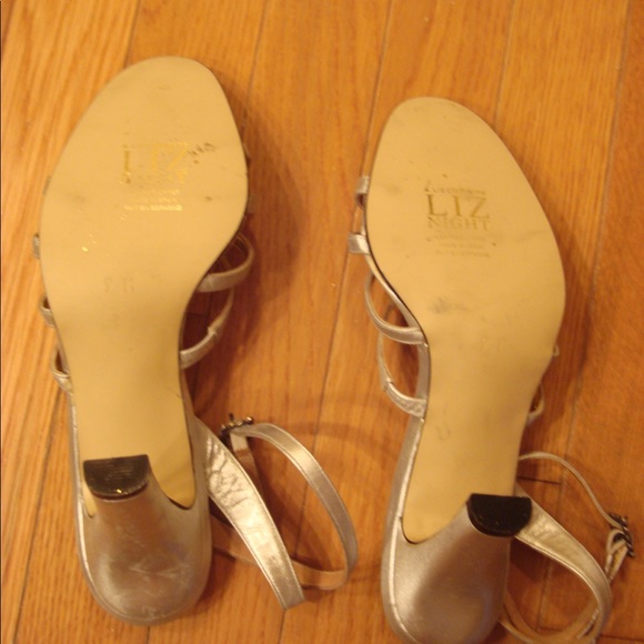 Liz Claiborne Metallic Silver Strappy Sandals - Picture 3 of 8